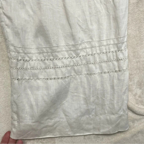 Austin Reed London 100% linen wide leg pants white boho coastal women’s 18 - Picture 3 of 11